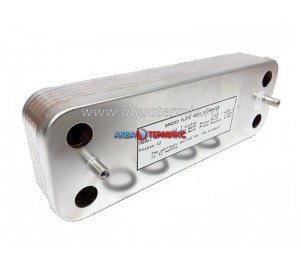 Теплообменник ГВС 12 пластин для котлов Bosch Gaz 3000 W, Buderus Logamax U032, U034, Junkers Euroline (87054062870)